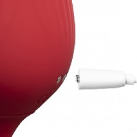 Thrusting Vibrator (Type II) 10-Speed Silicone Clitoral Rose with Vibrating Tongue RED